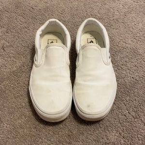 white slip on vans